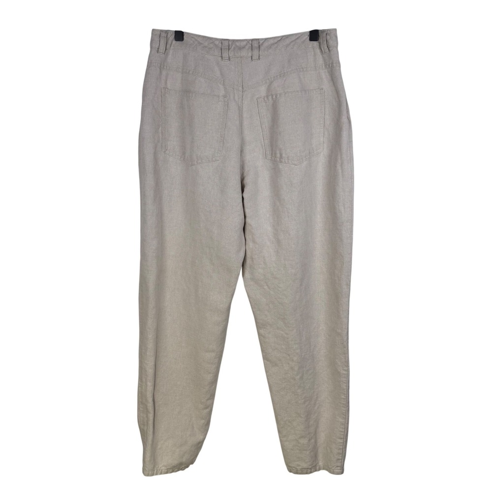 Vintage Talbots Linen Cotton Tapered‎ Trousers 12P Beige Coastal Grandma 90s - Picture 3 of 12